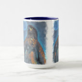 王宮の若いハゲ・イーグルと月絵画の マグカップ (中央)