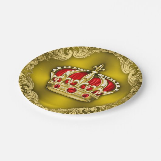 王宮王室の赤ちゃんシャワー ペーパープレート (アングル)