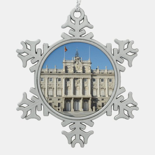 王宮、マドリード スノーフレークピューターオーナメント (正面)