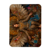 王座に座っている大天使マイケル マグネット (縦)