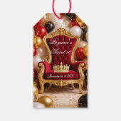 王座に輝くゴールドのロイヤルチェア誕生日パーティー ギフトタグ (裏面)