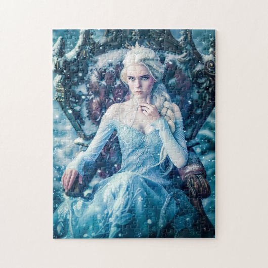 王座に雪の女王 ジグソーパズル (縦)