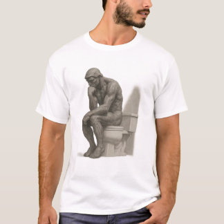 王座の思索者 - クラシカルチャコールスタイル Tシャツ