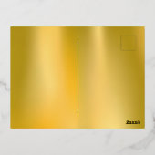 王座の新年のフォイル中国のカードに乗る馬 箔シーズンポストカード (裏面)