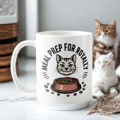 王族のための食事の準備 | 猫のユーモアデザイン コーヒーマグカップ
