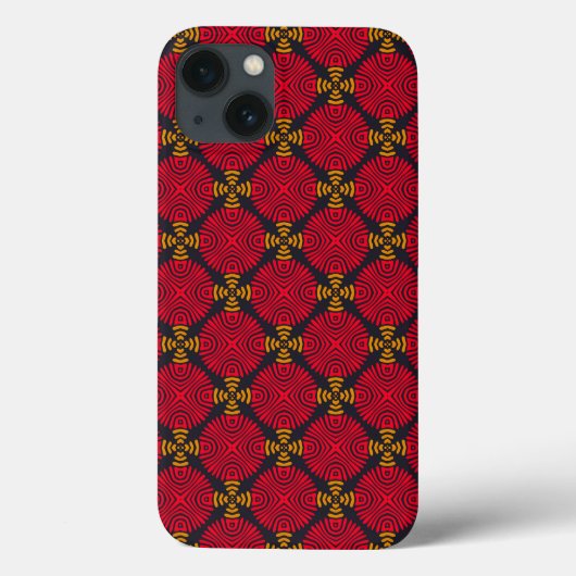 王朝ジオメトリ:赤パタ伝統的ーン Case-Mate iPhoneケース (裏面)