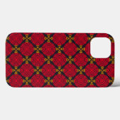 王朝ジオメトリ:赤パタ伝統的ーン Case-Mate iPhoneケース (裏面 (横))