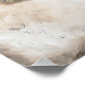 王朝 – レッド抽象芸術アート ポスター (角)