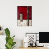 王朝 – レッド抽象芸術アート ポスター (ホームオフィス)