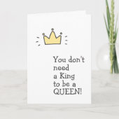 王様でなくても女王にはなれる - かわいい離婚カード カード (正面)