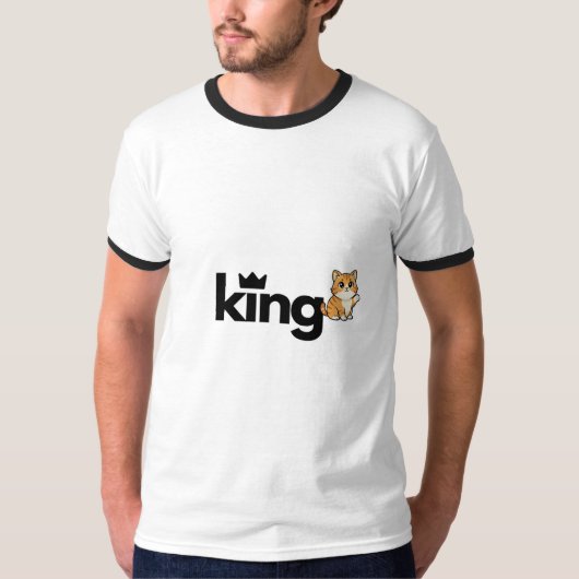 王様と猫好きのためのデザインTシャツ Tシャツ (正面)