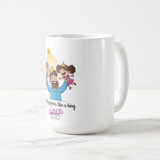 王様の父の日のように女王を育てる コーヒーマグカップ (正面右)