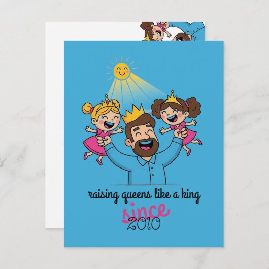 王様の父の日のように女王を育てる ノートカード (正面/裏面)