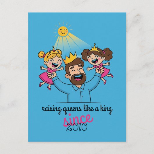 王様の父の日のように女王を育てる ポストカード (正面)