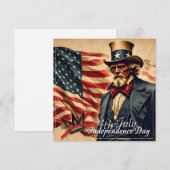 王様はいらない Uncle Sam インディペンデンスデー アート ノートカード (正面/裏面)