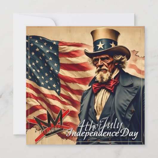 王様はいらない Uncle Sam インディペンデンスデー アート ノートカード (正面)