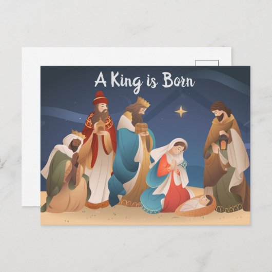 王様はクリスマス生まれの出生 ポストカード (正面/裏面)