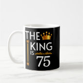 王様は75 おもしろい クラウン 75歳の誕生日パーティー コーヒーマグカップ (左)