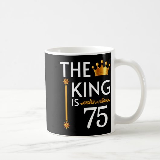 王様は75 おもしろい クラウン 75歳の誕生日パーティー コーヒーマグカップ (右)