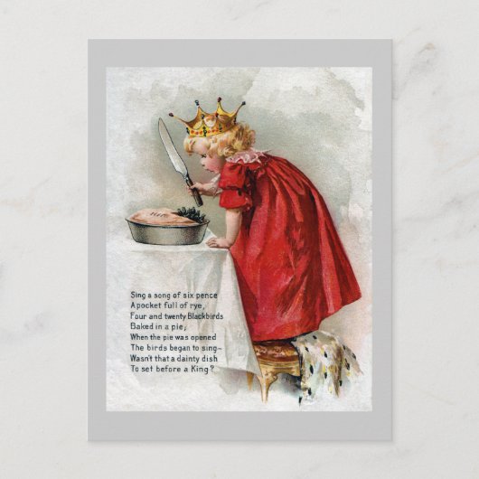 王様,ブラックバードを見つける ポストカード (正面)
