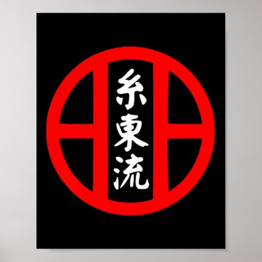 王流空手スタイルシンボル武道トレーニング ポスター (正面)