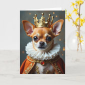 王犬の誕生日カード カード (黄色い花)