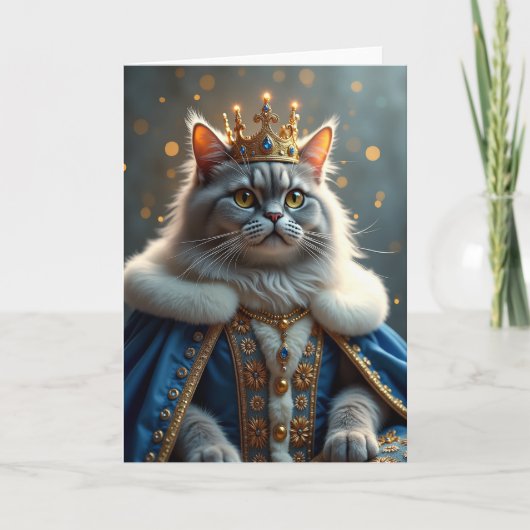 王猫の誕生日カード カード (正面)