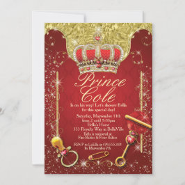 王立プリンスベイビーボーイシャワー招待状 招待状