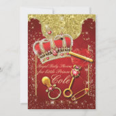 王立プリンスベイビーボーイシャワー招待状 招待状 (裏面)