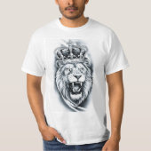 王者のライオンの強さグラフィック Tシャツ (正面)