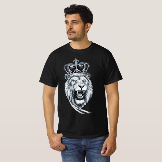 王者のライオンの強さグラフィック Tシャツ (正面フル)