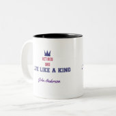 王退職した様に生きる ツートーンマグカップ (正面左)