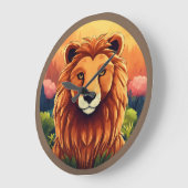 「王陛下：ライオ誇りを持ったン・キングの凝視」 ラージ壁時計 (傾斜)