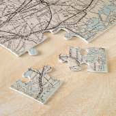 王、女王、ロングアイランドの地図 ジグソーパズル (側面)