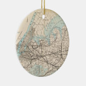 王、女王、ロングアイランドの地図 セラミックオーナメント (右)