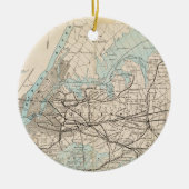 王、女王、ロングアイランドの地図 セラミックオーナメント (正面)