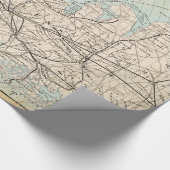 王、女王、ロングアイランドの地図 ラッピングペーパー (角)