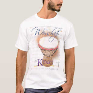 王(djembe)のティーを崇拝して下さい tシャツ