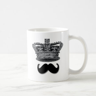 王Crownおよび髭 コーヒーマグカップ