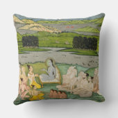 王Parikshit及びaに演説する賢明なShuku Deva クッション (裏面)