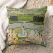 王Parikshit及びaに演説する賢明なShuku Deva クッション (ブランケット)