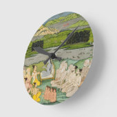 王Parikshit及びaに演説する賢明なShuku Deva ラウンド壁時計 (傾斜)