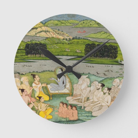 王Parikshit及びaに演説する賢明なShuku Deva ラウンド壁時計 (正面)