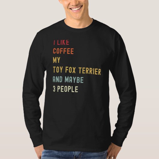 玩具キツネテリアレトロドッグ及びコーヒー Tシャツ (正面)