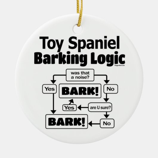 玩具スパニエル犬バーキング論理 セラミックオーナメント (正面)