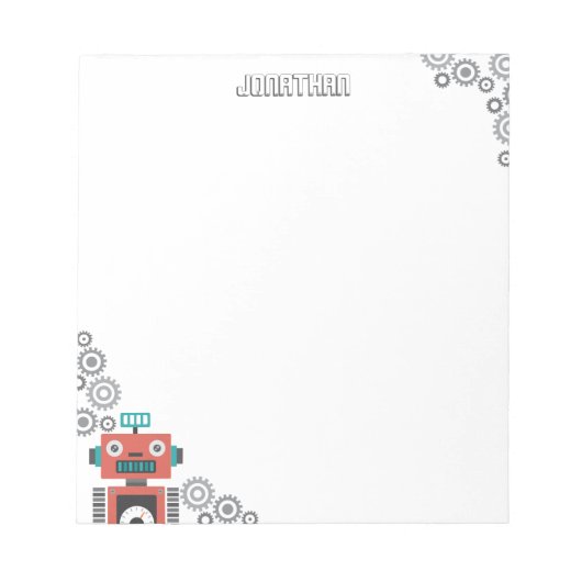 玩具ロボット ノートパッド (正面)