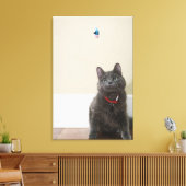 玩具付き猫 キャンバスプリント (インサイチュ (リビング))