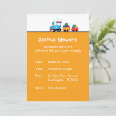 玩具列車輸送誕生日テーマ招待状カード 招待状 (スタンド正面)