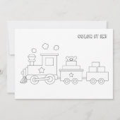 玩具列車輸送誕生日テーマ招待状カード 招待状 (裏面)