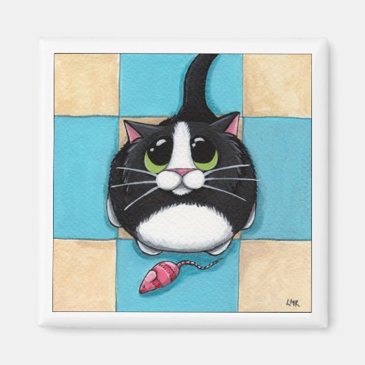 玩具用マウスマグネット付き猫 マグネット (正面)